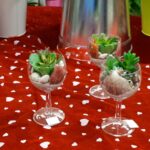 trois terrariums sur une table